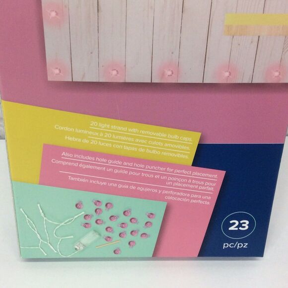 Poster Shop Pink 20 Light LED Strand w/Removable Bulb Caps Battery Powered Craft - Picture 4 of 7